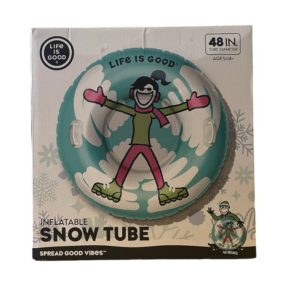 Life is Good 48" Inflatable Snow Tube Spread Good Vibes Jackie Sledding NIB
